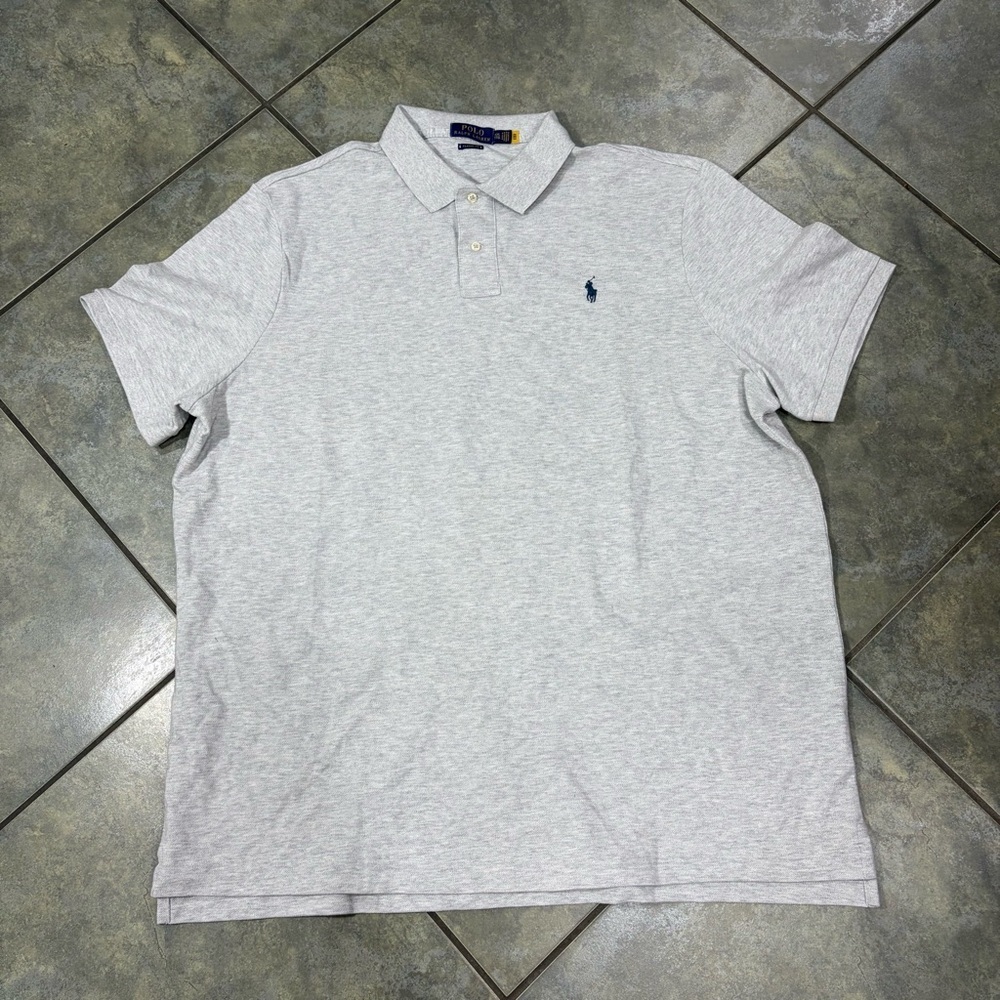 Ralph Lauren Polo Mens XXL Gray Classic Fit 100% Cotton Casual Beachy Preppy EUC